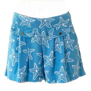 Escapada Living Marsh Short Ocean Lilly Blue White Starfish Shorts SZ L NEW